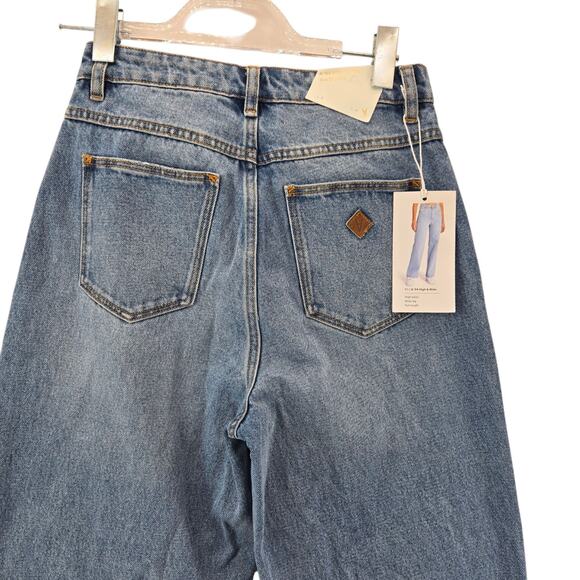Abrand Jeans Womens 27 NEW High & Wide Alexis Rip Organic Cotton Vintage Blue - Picture 7 of 15